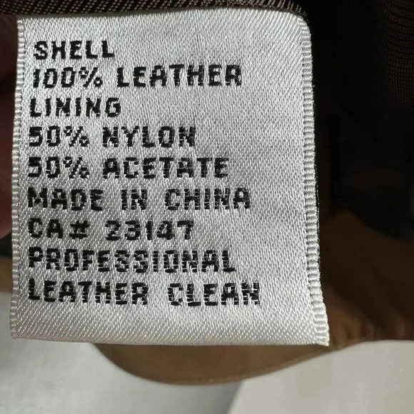 Talbots NEW Womens Plus Size 3XL Tan Leather Lined Bomber Jacket Factory Patena - Picture 13 of 15